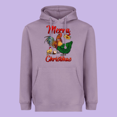 Merry Christmas Chickens Heavyweight Hoodie Designed By Ranaportraitstore