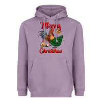 Lavender merry christmas chickens Heavyweight Hoodie - RanaPortraitStore