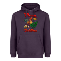 Plum merry christmas chickens Heavyweight Hoodie - RanaPortraitStore