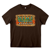 Chocolate Brown Leopard Floral Mama Tried Heavy Core Tee - Jasminsmagicworld