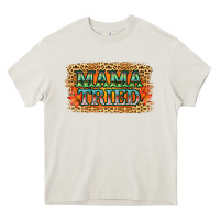 Cream Leopard Floral Mama Tried Heavy Core Tee - Jasminsmagicworld
