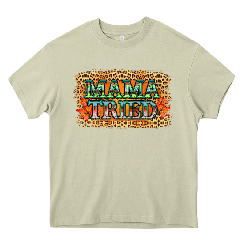 Leopard Floral Mama Tried Heavy Core Tee by Jasminsmagicworld | Teevron