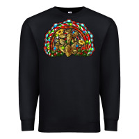 Black christmas rainbow with leopard cactus Premium Sweatshirt - RanaPortraitStore
