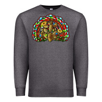 Charcoal Heather christmas rainbow with leopard cactus Premium Sweatshirt - RanaPortraitStore