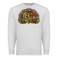 Dove Grey christmas rainbow with leopard cactus Premium Sweatshirt - RanaPortraitStore