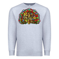 Heather Grey christmas rainbow with leopard cactus Premium Sweatshirt - RanaPortraitStore