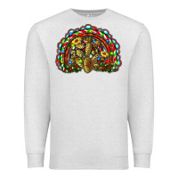 Oatmeal Heather christmas rainbow with leopard cactus Premium Sweatshirt - RanaPortraitStore