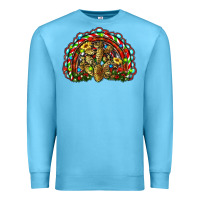 Ocean Blue christmas rainbow with leopard cactus Premium Sweatshirt - RanaPortraitStore