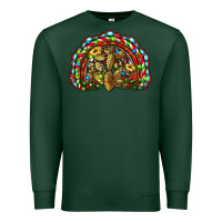 Sports Green christmas rainbow with leopard cactus Premium Sweatshirt - RanaPortraitStore
