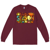 Burgundy tis the season softball Long Sleeve Tee - RacoonDesign