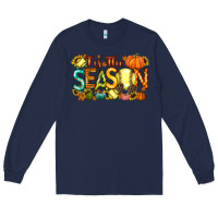 Navy tis the season softball Long Sleeve Tee - RacoonDesign