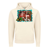 Vintage Artic farm life tractor cow pig rooster Vintage Hoodie - Artiststas
