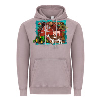 Vintage Zinc farm life tractor cow pig rooster Vintage Hoodie - Artiststas