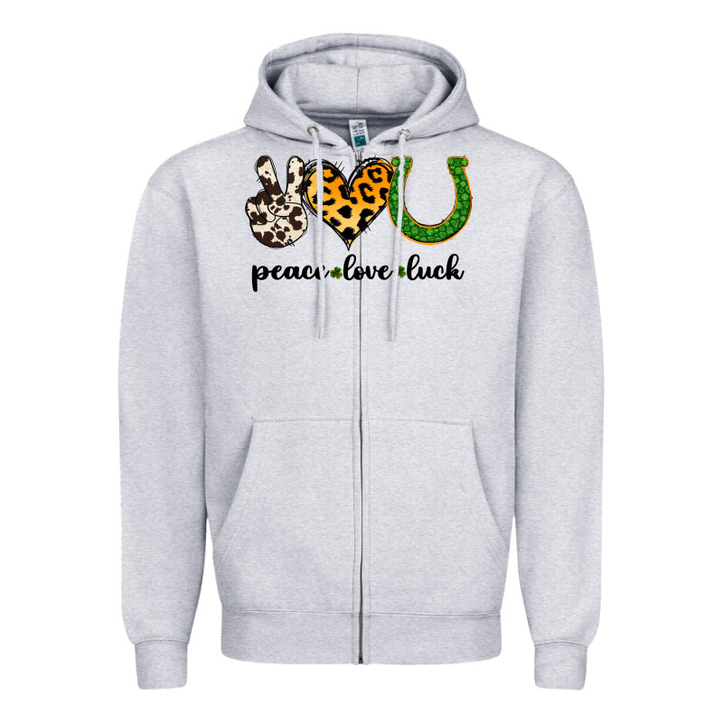 Peace Love Luck Zipper Hoodie by Jasminsmagicworld | Teevron