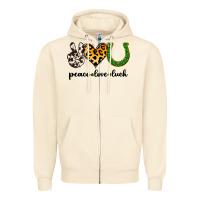 Sandshell Peace Love Luck Zipper Hoodie - Jasminsmagicworld