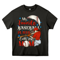 Asphalt My favorite baseball player calls me mom Heavy Core Tee - FaDigitalArtStudio