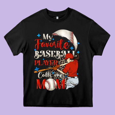My Favorite Baseball Player Calls Me Mom Heavy Core Tee Designed By Fadigitalartstudio