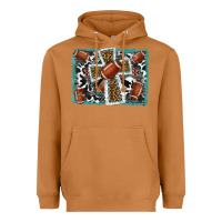 Meerkat football cross aztec leopard background Heavyweight Hoodie - RanaPortraitStore