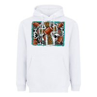White football cross aztec leopard background Heavyweight Hoodie - RanaPortraitStore