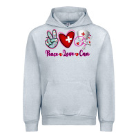 Heather Grey Peace Love Cna Urban Hoodie - RanaPortraitStore