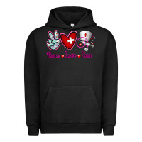 Pigment Black Peace Love Cna Urban Hoodie - RanaPortraitStore