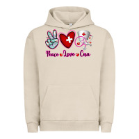 Pigment French Oak Peace Love Cna Urban Hoodie - RanaPortraitStore