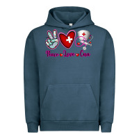 Pigment Midnight Navy Peace Love Cna Urban Hoodie - RanaPortraitStore