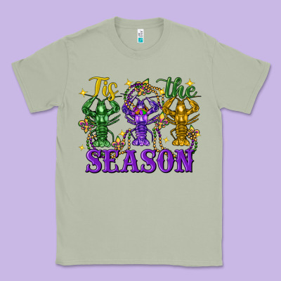Tis The Season Crawfish Mardi Gras Classic Tee Designed By Fadigitalartstudio