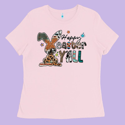 Happy Easter Y'all Ladies Tee Designed By Cowhidedigitalart