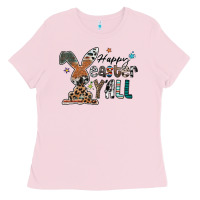 Bubblegum Pink Happy Easter Y'all Ladies Tee - CowhideDigitalArt
