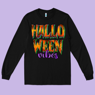 Halloween Vibes Long Sleeve Tee Designed By Racoondesign