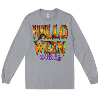 Heather Grey halloween vibes Long Sleeve Tee - RacoonDesign