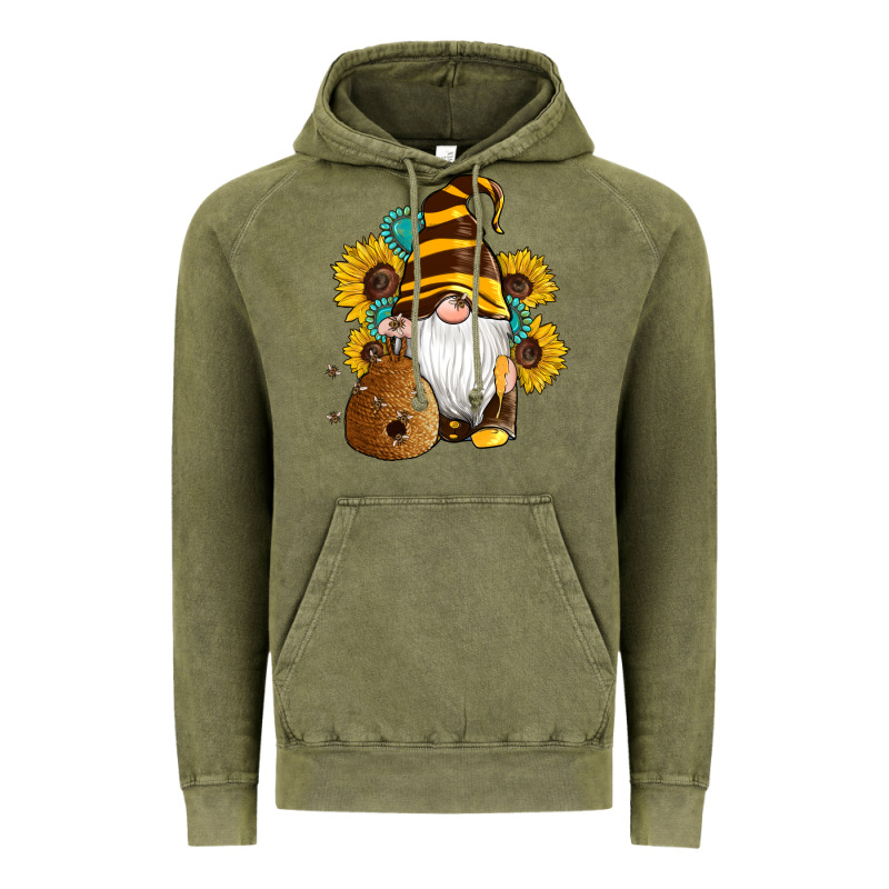 Western Bee Gnomes Beehive Honey Sunflowers Gemstone Vintage Hoodie by Artiststas | Teevron