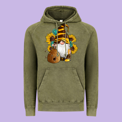 Western Bee Gnomes Beehive Honey Sunflowers Gemstone Vintage Hoodie Designed By Artiststas
