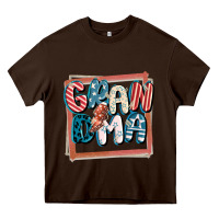 Chocolate Brown 4th of July grandma with lightning bolt Heavy Core Tee - FaDigitalArtStudio