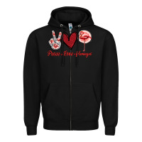 Black Peace Love Flamingo Zipper Hoodie - Jasminsmagicworld