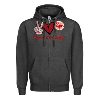 Charcoal Heather Peace Love Flamingo Zipper Hoodie - Jasminsmagicworld