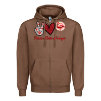 Chestnut Peace Love Flamingo Zipper Hoodie - Jasminsmagicworld