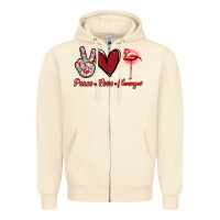 Sandshell Peace Love Flamingo Zipper Hoodie - Jasminsmagicworld