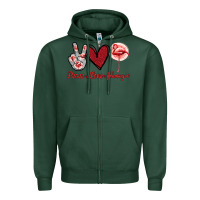 Sports Green Peace Love Flamingo Zipper Hoodie - Jasminsmagicworld