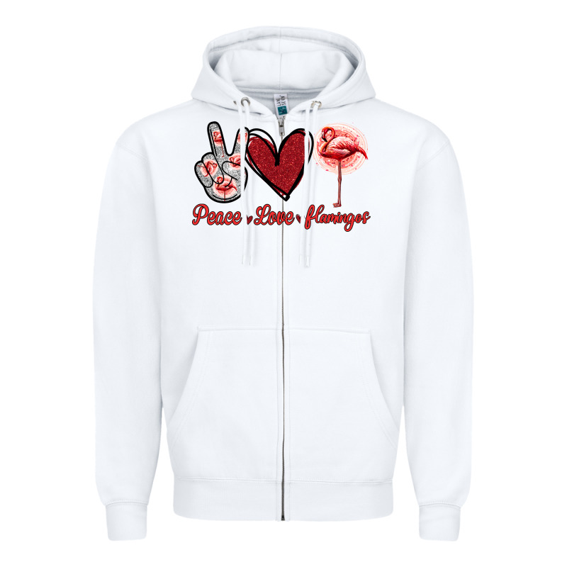 Peace Love Flamingo Zipper Hoodie by Jasminsmagicworld | Teevron