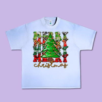 Merry Christmas Tree Urban Heavy Tee Designed By Cowhidedigitalart