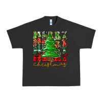 Pigment Black Merry Christmas Tree Urban Heavy Tee - CowhideDigitalArt