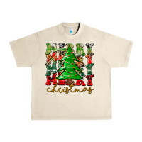 Sandshell Merry Christmas Tree Urban Heavy Tee - CowhideDigitalArt