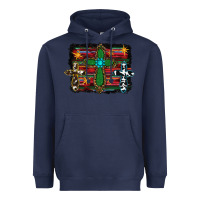 Navy cross leopard cowhide glitter serape Heavyweight Hoodie - RanaPortraitStore