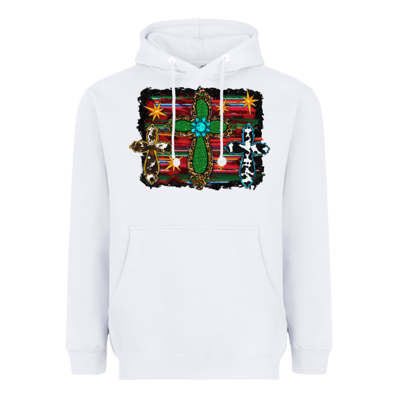Cross Leopard Cowhide Glitter Serape Heavyweight Hoodie by RanaPortraitStore | Teevron