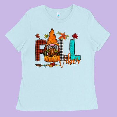 Fall Vibes Ladies Tee Designed By Cowhidedigitalart