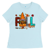 Baby Blue Fall Vibes Ladies Tee - CowhideDigitalArt