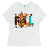 White Fall Vibes Ladies Tee - CowhideDigitalArt
