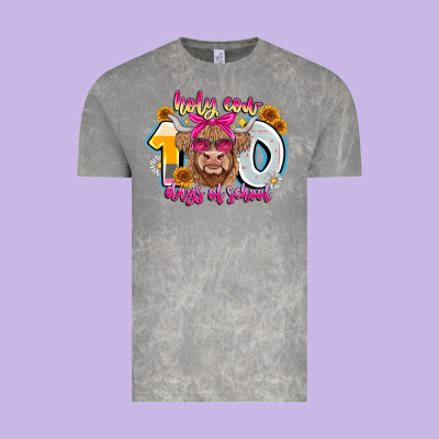 Holy Cow 100 Days Of School Vintage Tee Designed By Cowhidedigitalart